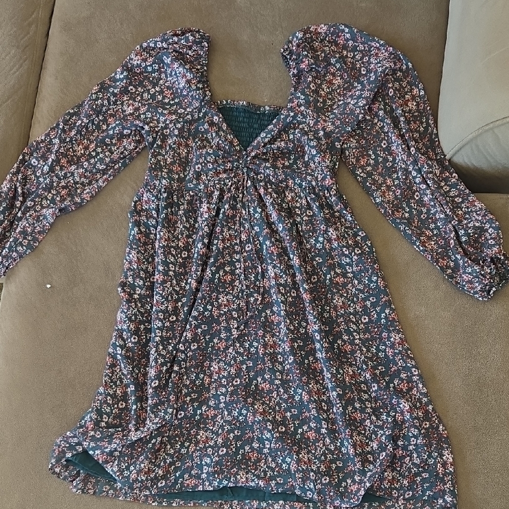 Floral Long Sleeve Woman Dress